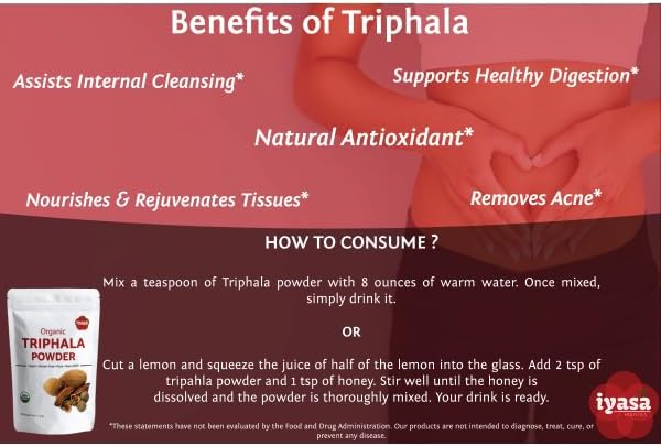 Polvo de trifala orgánico superalimento ayurveda natural