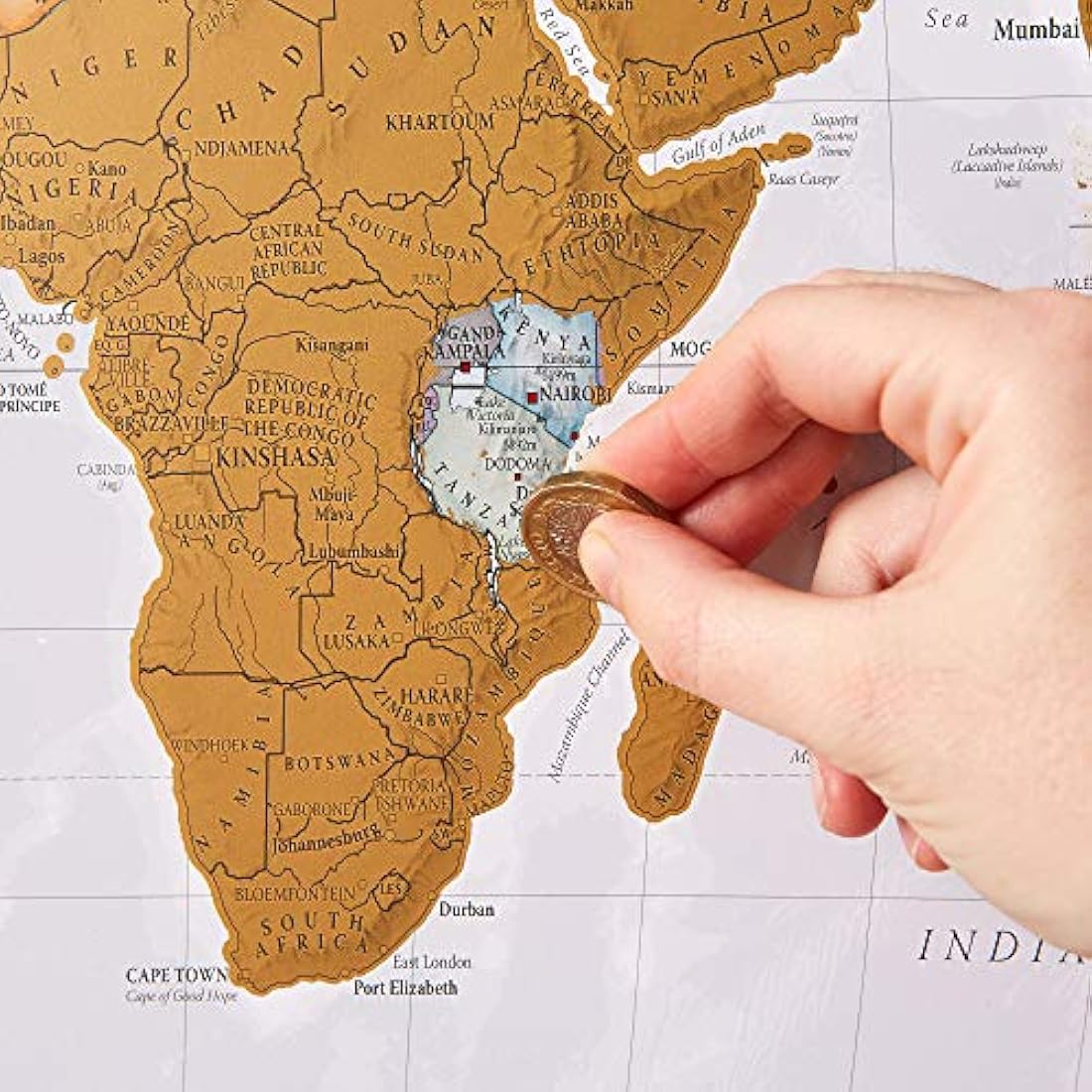 Mapa Scratch the World para raspar con cartografía