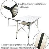 Mesa plegable de aluminio ajustable en altura para acampar