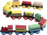 Juego de tren de madera de 12 piezas magnético