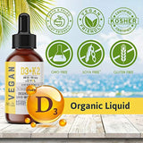 Vitamina líquida orgánica D3 (como liquen) K2