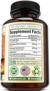 Curcumina cúrcuma  moringa oleifera y suplemento bioperina.