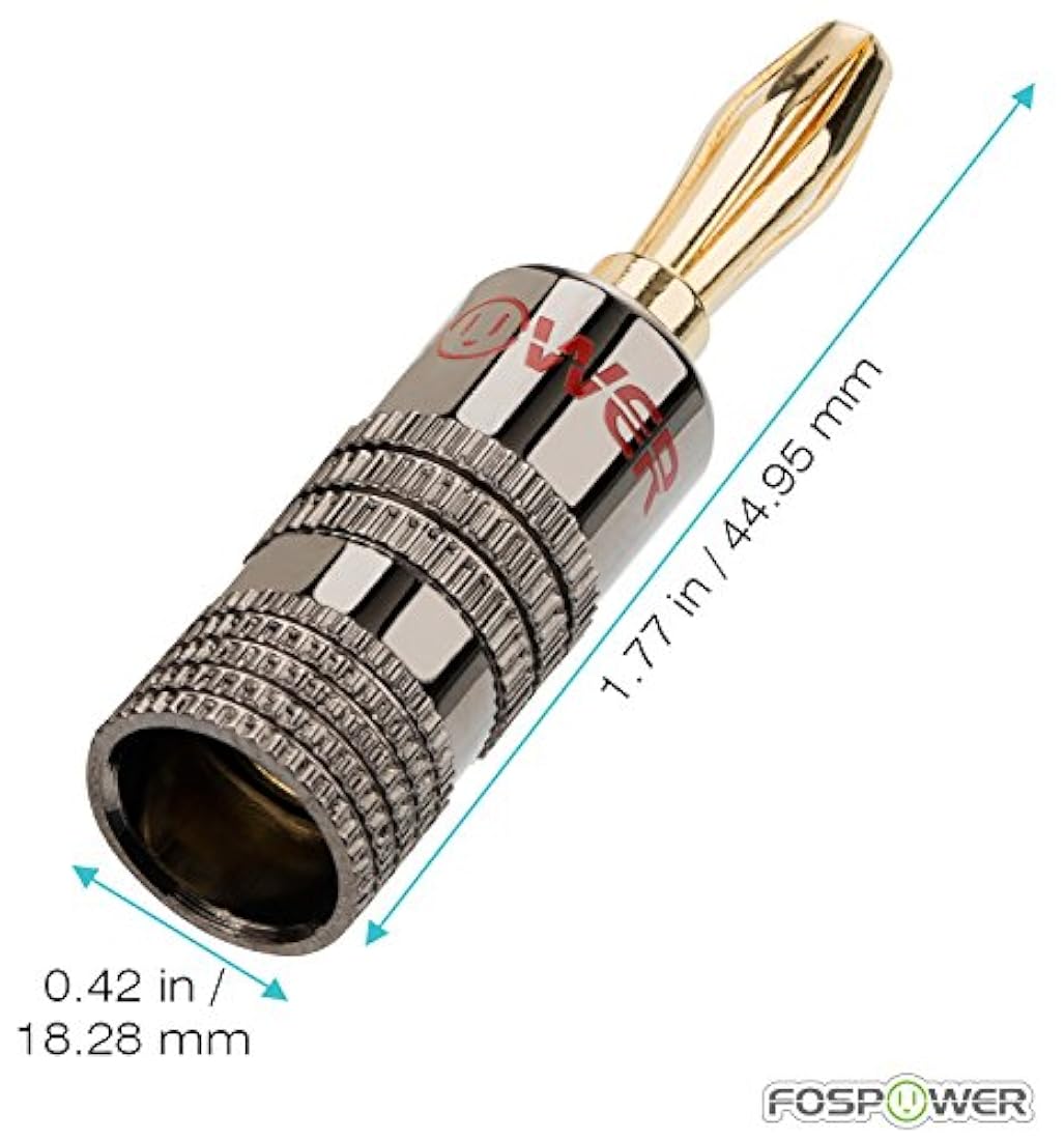 FosPower - Conectores chapados en oro de 24 K para altavoz