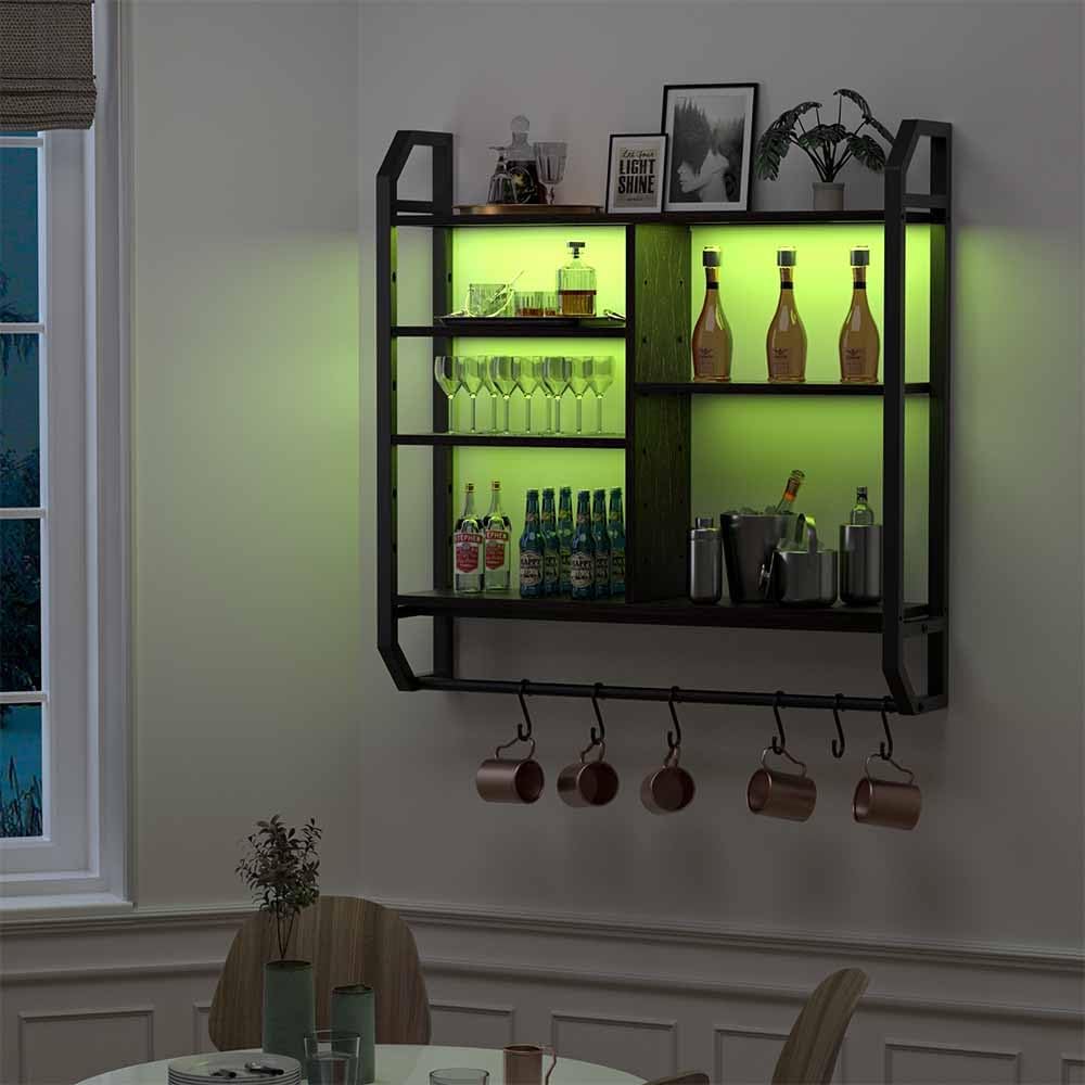 Estante Flotante Nidouillet con LED y 6 Ganchos Ajustables