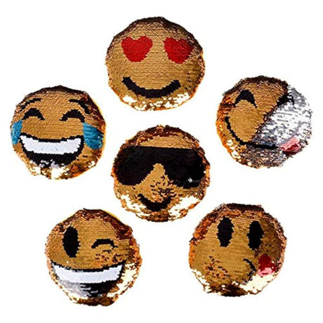 Flip lentejuelas Emoticon redondo Mini almohadas