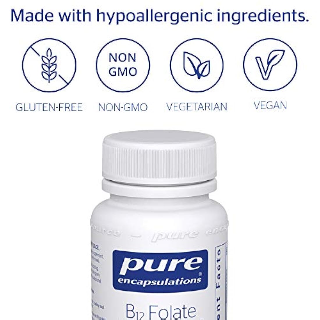Folato B12 - Vitamina B12 activada Suplemento hipoalergénico
