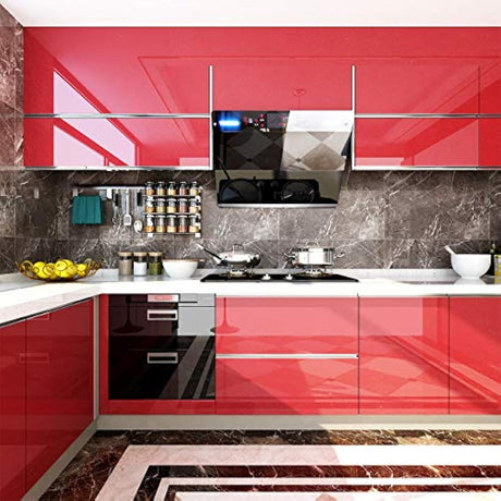 Livelynine - Papel pintado color rojo brillante Rojo
