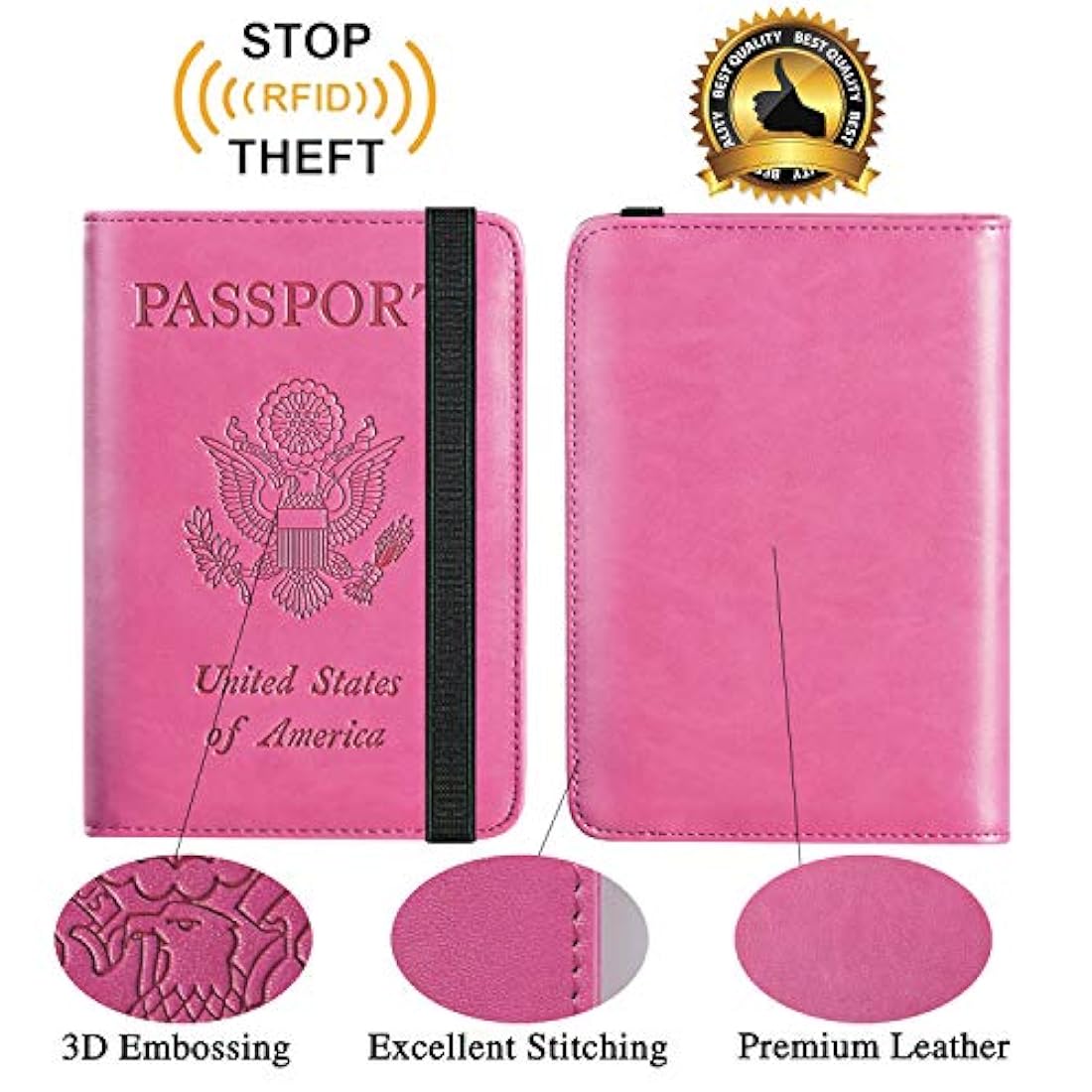 Portadocumentos de viaje estilo Funda de piel con bloqueo