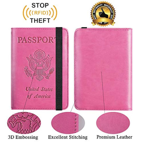 Portadocumentos de viaje estilo Funda de piel con bloqueo