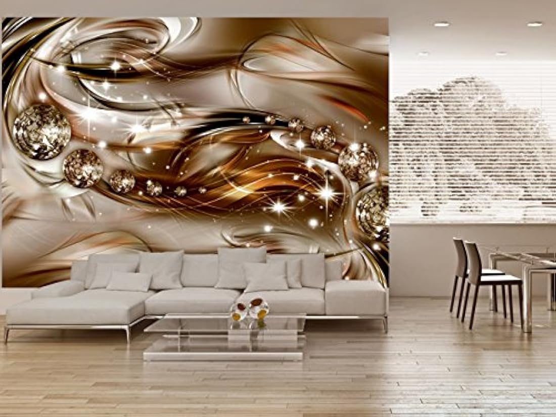Mural de pared diseño abstracto 116x83color dorado