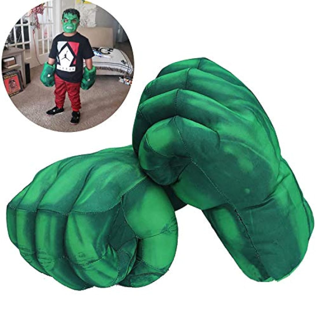 Peluche de guantes de Hulk color verde 11.8x 7.8 in.NuGeriAZ