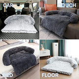 Cama calmante para perro de felpa esponjosa para protector de muebles con funda extraíble lavable para perros y gatos grandes, medianos y pequeños