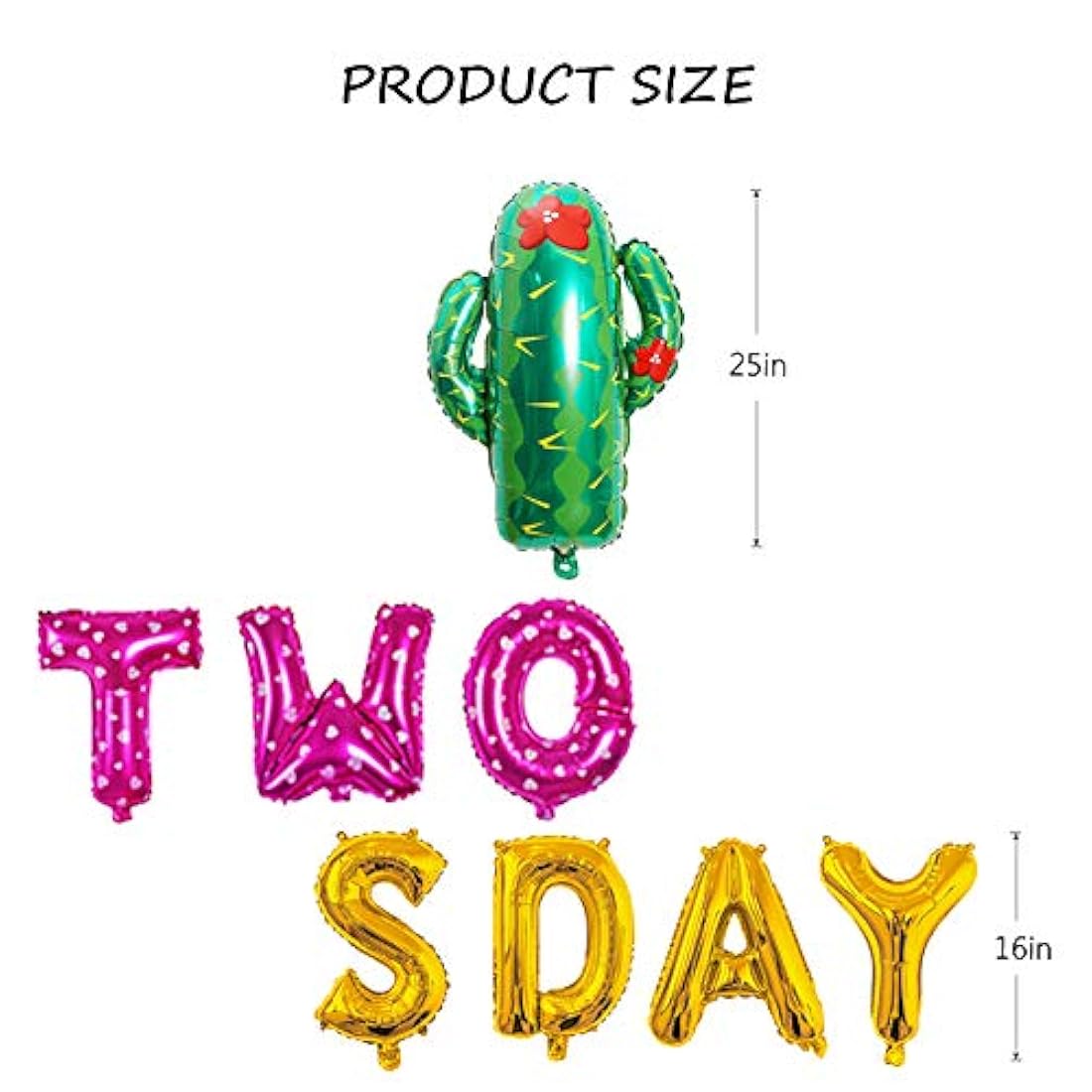 Kit de decoración Pancarta de Taco de dos días, globos