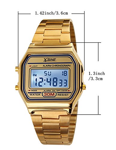 Reloj deportivo digital Resistente al agua Banda de acero