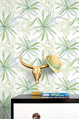 Papel pintado 216 x 20.5 x 0.01 pulgadas  color verde