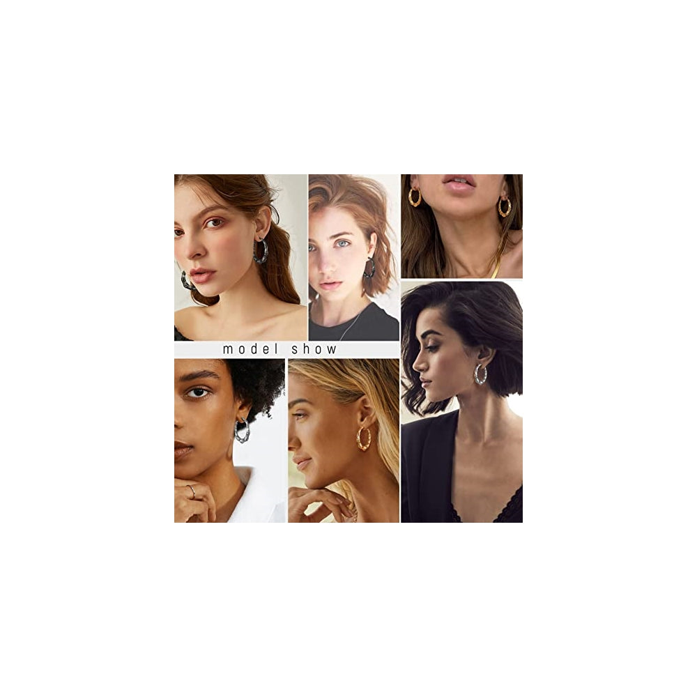 Aretes de aro de bambú para mujer