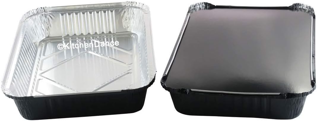 KitchenDance - Sartén oblonga desechable de aluminio de colores, moldes