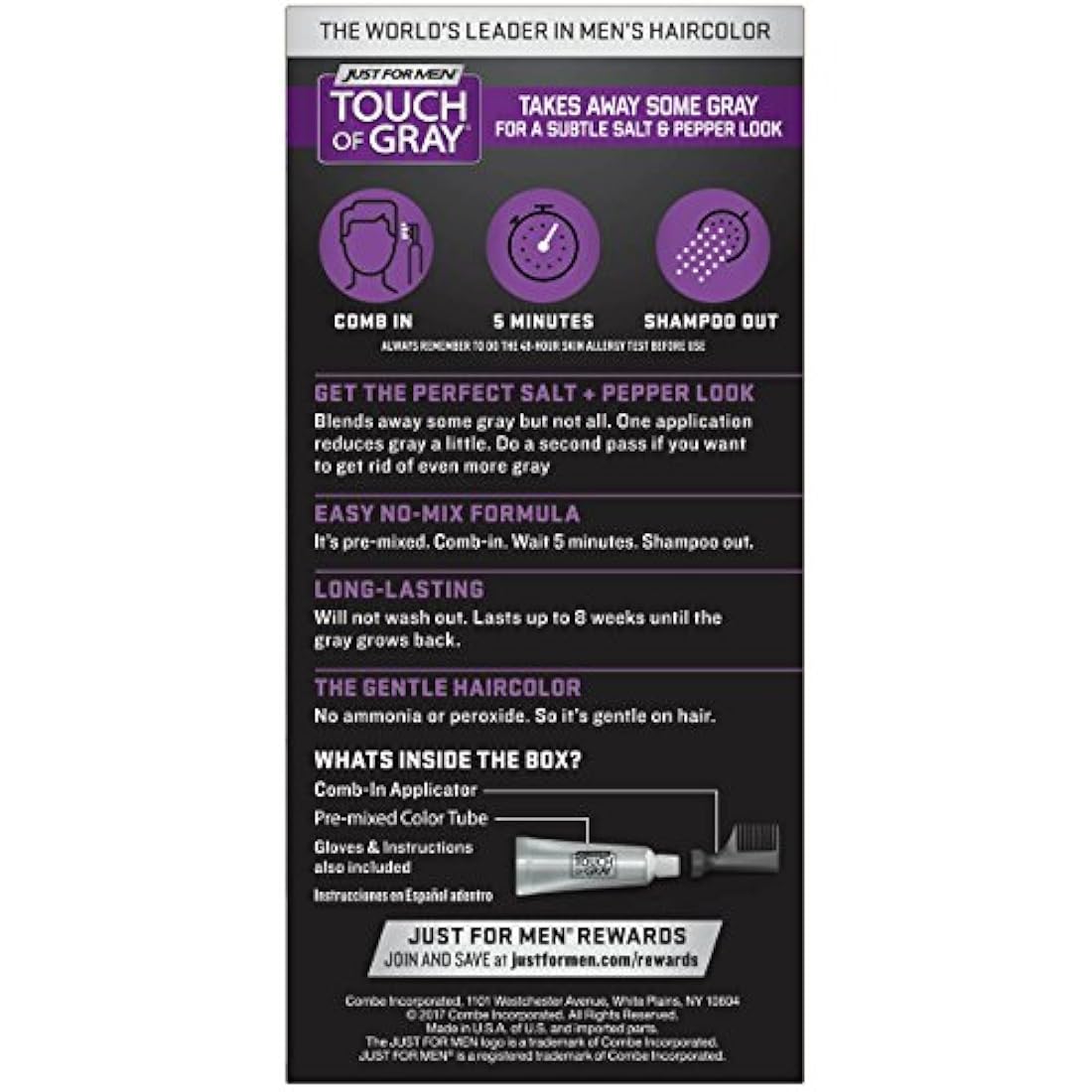 Tintura para cabello de hombres