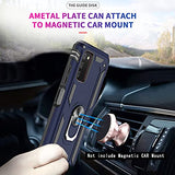 LeYi Funda compatible con Samsung A03S, funda para Galaxy A03S con [2 unidades] protector de pantalla de vidrio templado, [grado militar], funda magnética con función atril para Samsung Galaxy A03S (6.5 pulgadas), azul
