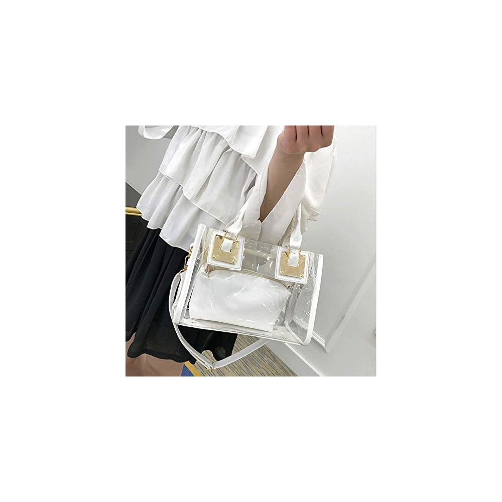Bolsos de mano transparente para mujer 2 unidades con asa