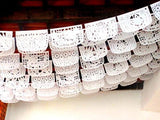 Papel picado boda, blanco, banner de México Mexicano
