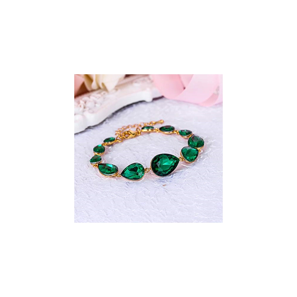 Pulseras y tobilleras de lágrima de cristal para mujer