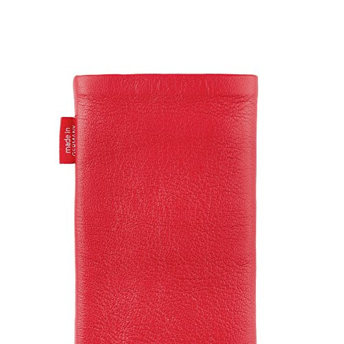 fitBAG Beat Red - Funda a medida para Samsung Galaxy S22 Ultra | Fabricada en Alemania | Funda de piel fina de napa con forro de microfibra para limpieza de pantallas