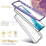 ESDOT Funda para Samsung Galaxy S22, grado militar, prueba de caídas de 21 pies, funda resistente con diseños de moda para mujeres y niñas, funda protectora para Galaxy S22 de 6.1 pulgadas, mármol morado con purpurina