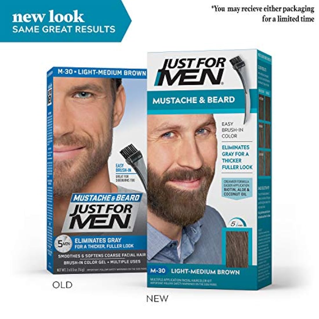 Men bigote y barba, para colorear barba para cabello gris