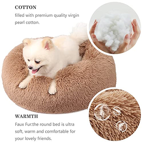 Cama para perros pequeños, medianos y grandes, diseño redondo, relajante, antiansiedad, lavable a máquina, cálido, cómodo y suave, para mascotas de 10 a 100&nbsp;libras
