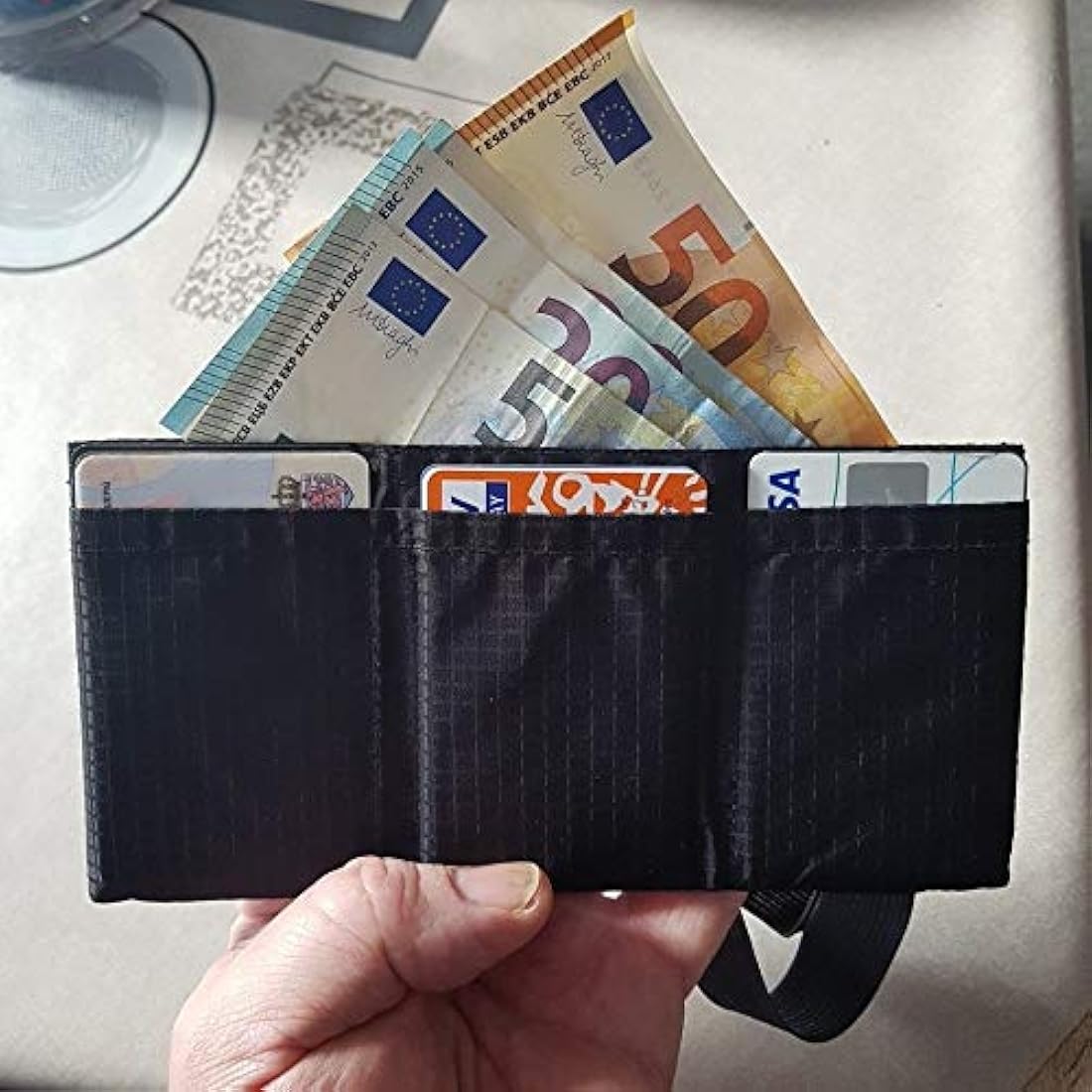Billetera de nailon para hombre con bloqueo RFID