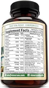 Suplemento multimineral para hombres Diario Multivitamínico