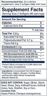 Aceite de Pescado 630mg EPA + DHA por porción /180 capsulas