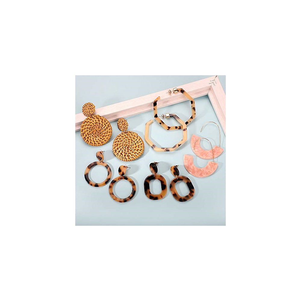 Aretes de acrílico para mujeres y niñas 9 pares