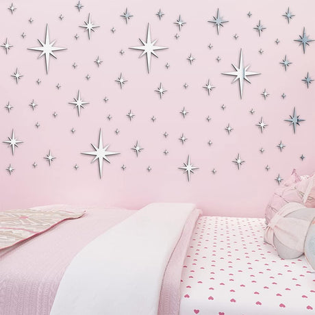 Stickers de Pared Estrella Acrílica 82Pcs, Decoración Infantil