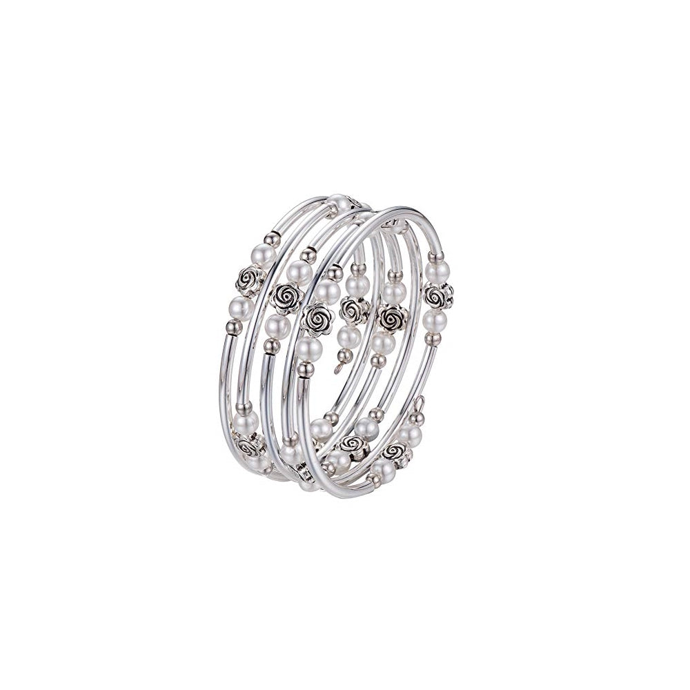 Pulseras y tobilleras de cuentas de rosas con piedras