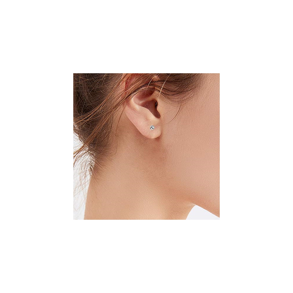 Aretes de titanio con pasador de bola hipoalergénicos