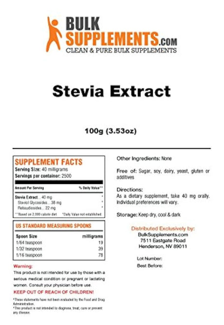 Bulksupplements Stevia Polvo