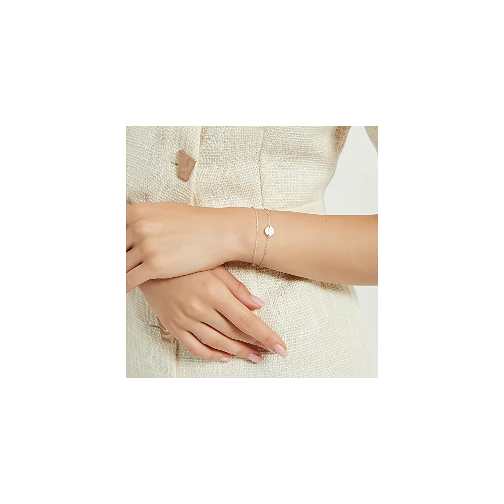 Pulseras de oro con iniciales para mujer delicada pulsera