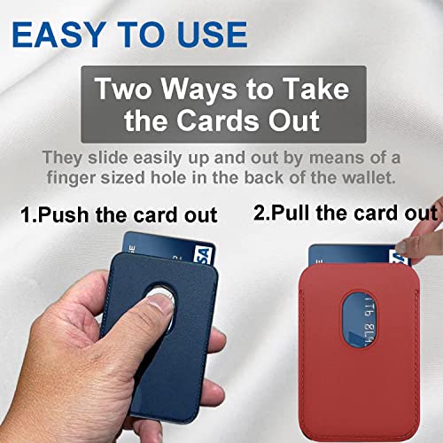 [Paquete de 2] Cartera magnética compatible con Apple iPhone 12 Pro Max/ 12 Pro/ 12/12 Mini/ 13 14 modelos, cartera de cuero para cartera MagSafe, cartera Mag Safe para billetera iPhone, cartera Mag Safewallet negro y rojo