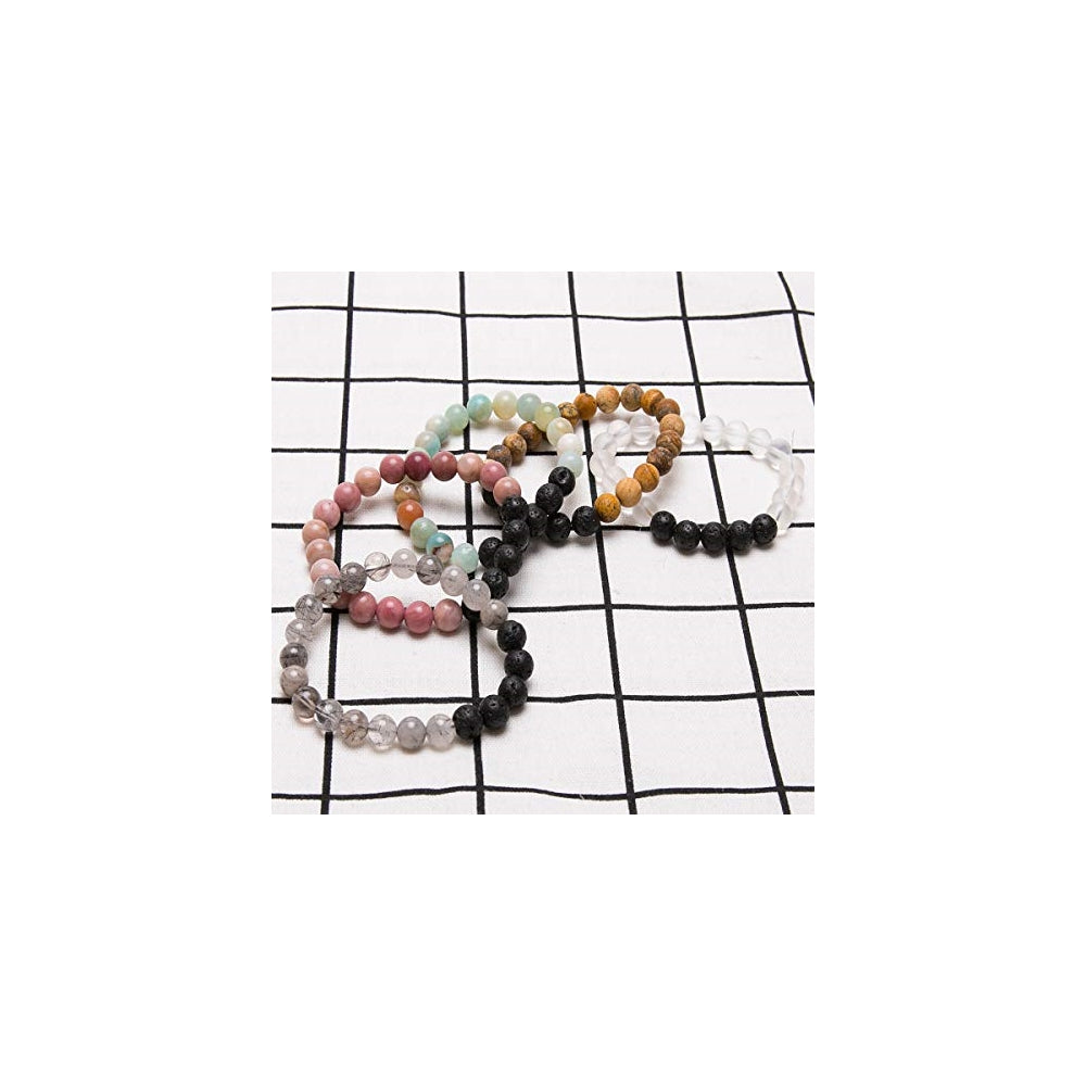 Pulseras y tobilleras elástica con cuentas redondas