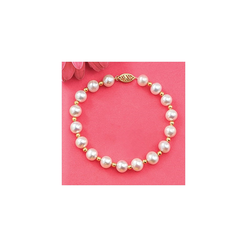 Pulseras de perlas cultivadas con oro amarillo  14 quilates