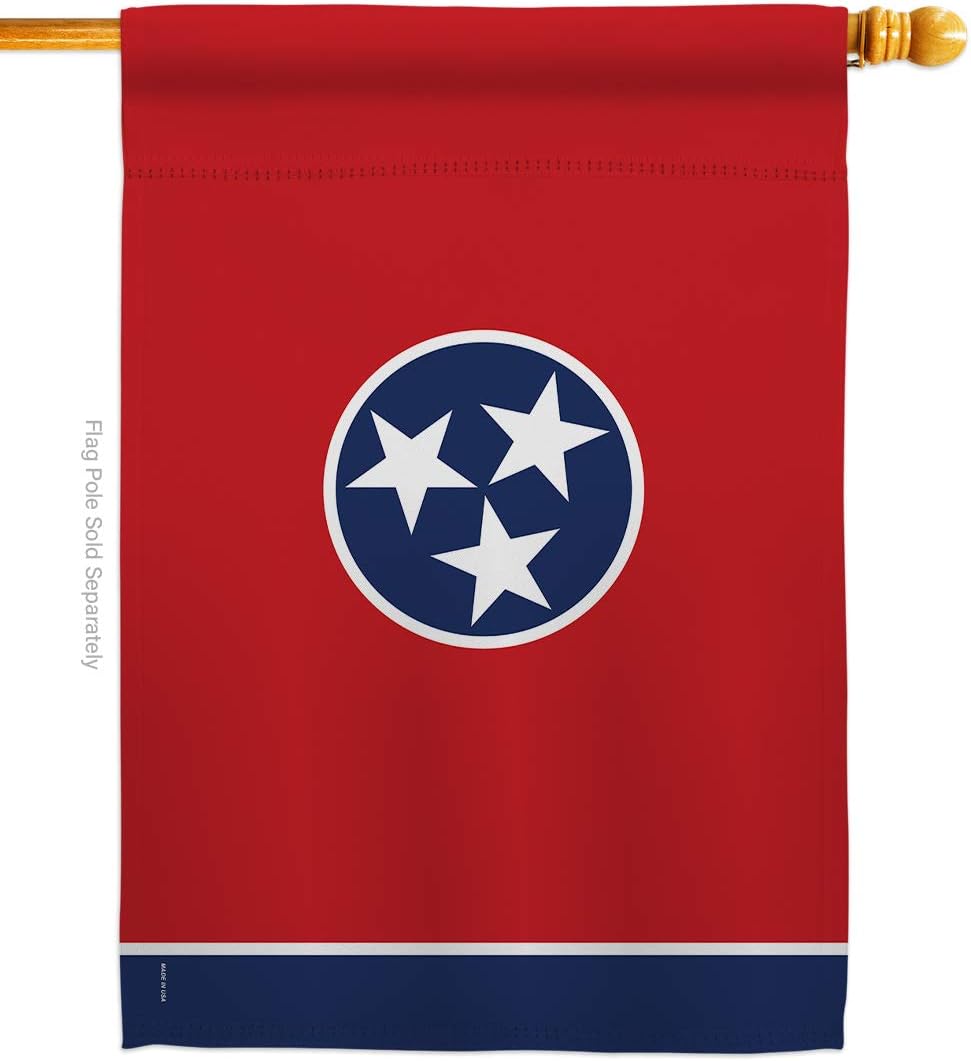 Bandera de la Casa de Tennessee de Estados Unidos, territorios estadounidenses, república, país, área particular, pequeña, decorativa, para regalo, para patio, de doble cara, fabricada en 28 x 40 pulgadas