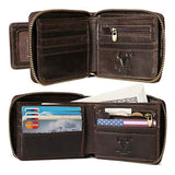 Cartera con cremallera para hombre bloqueo RFID MING CLAN