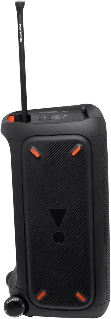 Altavoz portátil JBL Partybox 310, sonido potente y luces.