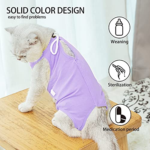 TRAJE profesional de recuperación de gatos para heridas abdominales o enfermedades de la piel, después de la cirugía, uso antilesiones, alternativa transpirable de cuello E para gatos