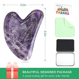 Gua Sha - Herramienta de masaje, tablero de guasha de amatista para cara y cuerpo, piedra de jade natural Gua Sha, masajeador facial para terapia de acupuntura tradicional, herramientas diarias antienvejecimiento para la salud y el cuidado de la piel