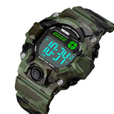 Reloj deportivo para niños de camuflaje, LED, impermeable