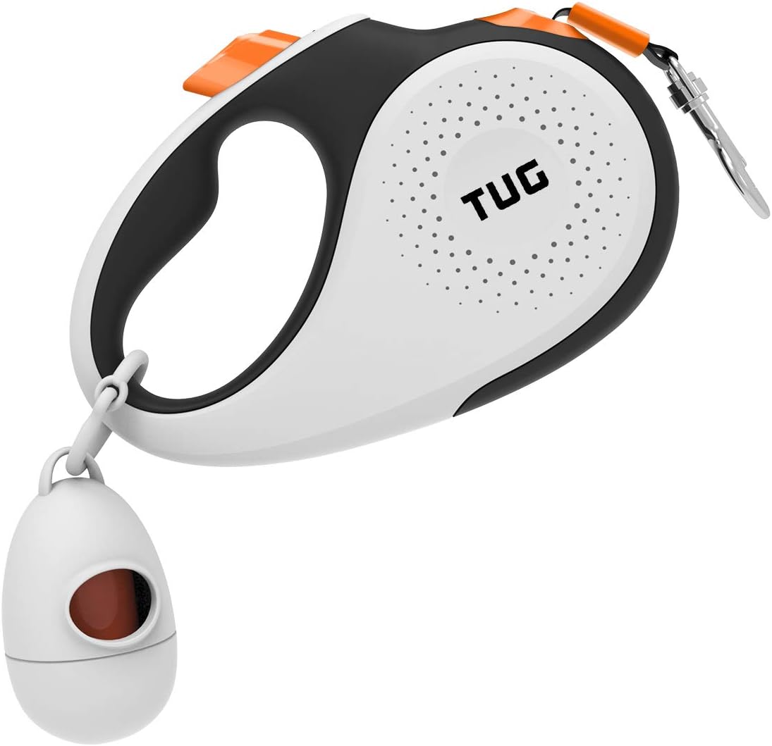 Correa retráctil para perro, Blanco/Naranja T007K TUG