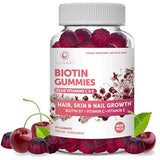 Lunaki Biotin - Gomitas para piel y uñas con vitamina C y E, veganas sin OMG, sin jarabe de maíz, promueve el colágeno natural, la queratina y el crecimiento del cabello, suministro de 30 días